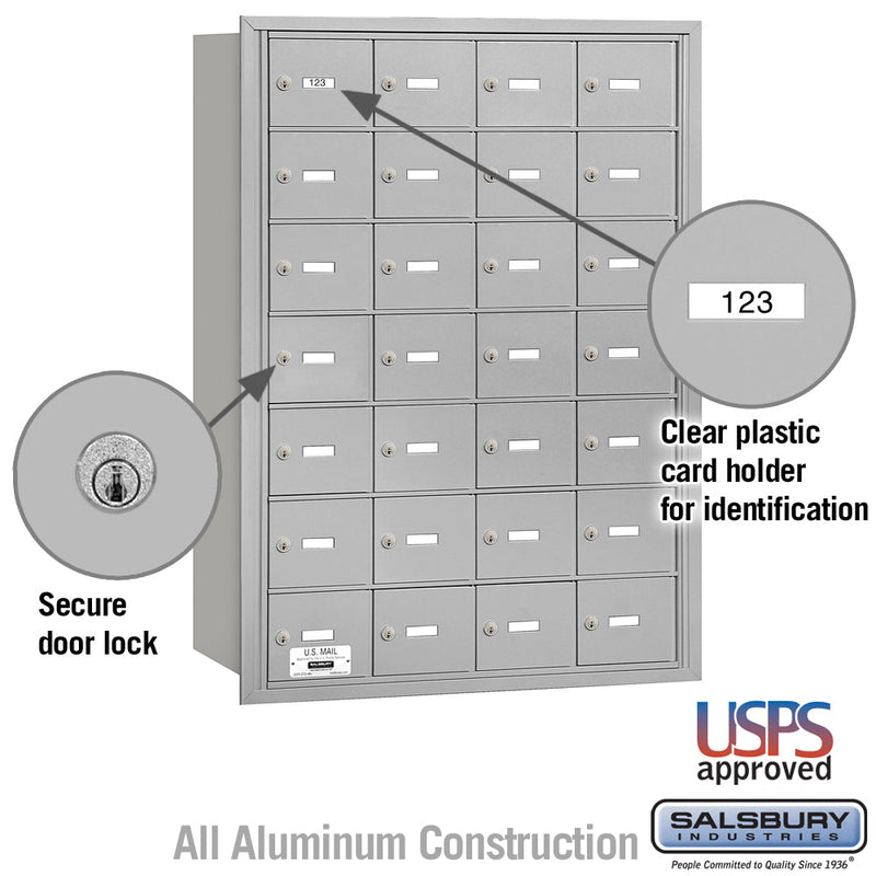 Salsbury 4B+ Horizontal Mailbox - 28 A Doors - Rear Loading - USPS Access