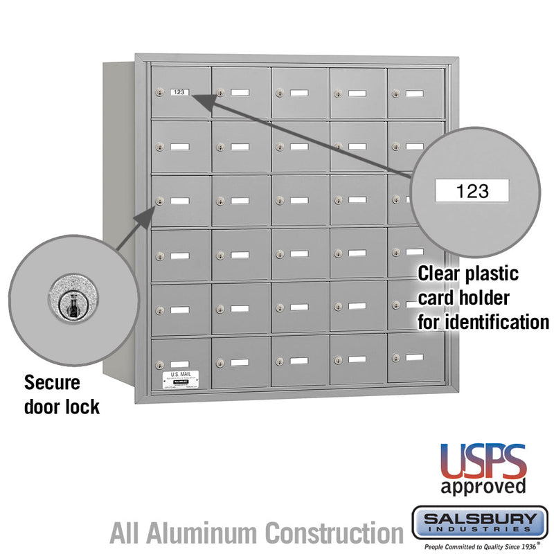 Salsbury 4B+ Horizontal Mailbox - 30 A Doors - Rear Loading - USPS Access