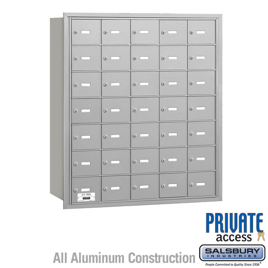 Salsbury 4B+ Horizontal Mailbox - 35 A Doors - Rear Loading - Private Access