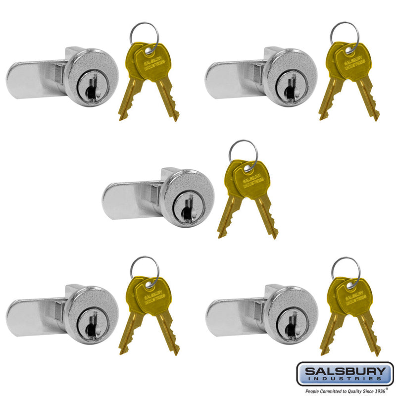 Standard Locks - Replacement for Salsbury 4B+ Horizontal Mailbox Door with 2 Keys per Lock - 5 Pack