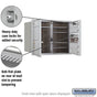 Salsbury 6 Door High Recessed Mounted 4C Horizontal Mailbox with 5 Doors and 1 Parcel Locker with Private Access - Front Loading