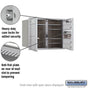 Salsbury 6 Door High Recessed Mounted 4C Horizontal Mailbox with 5 Doors and 1 Parcel Locker with USPS Access - Front Loading