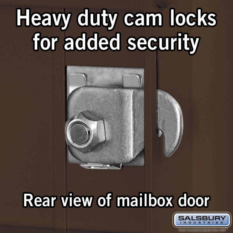 Salsbury 6 Door High Recessed Mounted 4C Horizontal Mailbox with 5 Doors and 1 Parcel Locker with USPS Access - Rear Loading