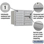 Salsbury 6 Door High Recessed Mounted 4C Horizontal Mailbox with 9 Doors with Private Access - Rear Loading