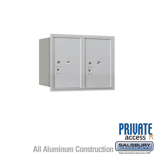Salsbury 6 Door High Recessed Mounted 4C Horizontal Parcel Locker with 2 Parcel Lockers with Private Access - Rear Loading