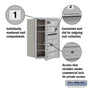 Salsbury 6 Door High Recessed Mounted 4C Horizontal Mailbox with 4 Doors with Private Access - Front Loading