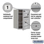 Salsbury 6 Door High Recessed Mounted 4C Horizontal Mailbox with 4 Doors with USPS Access - Front Loading