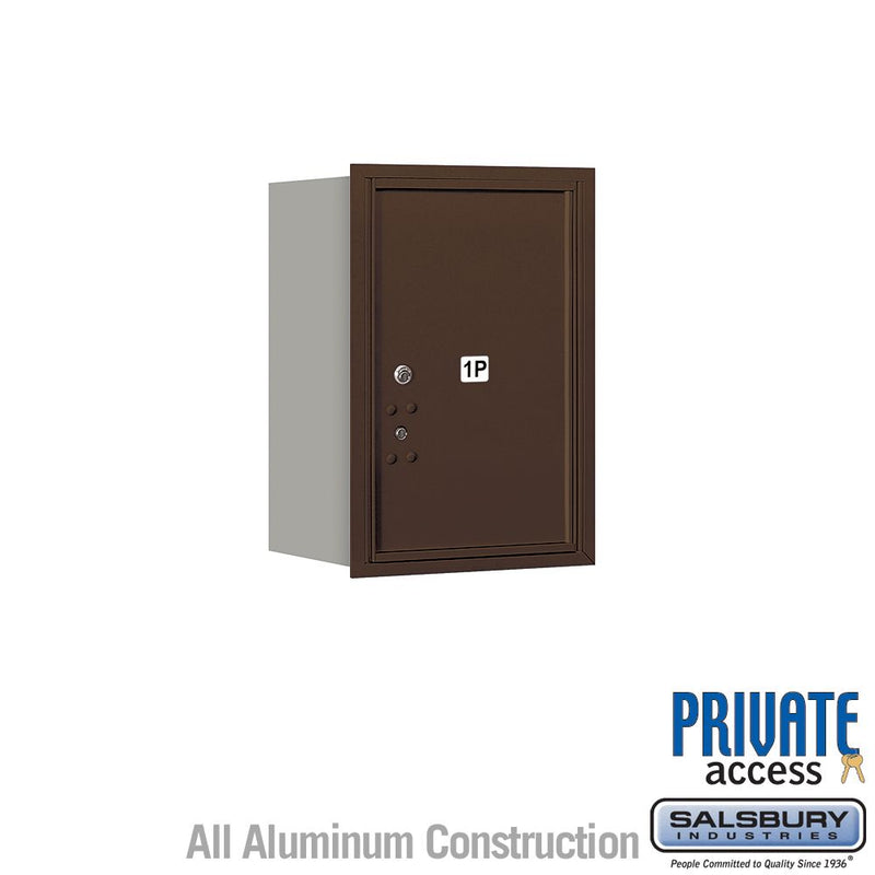 Salsbury 6 Door High Recessed Mounted 4C Horizontal Parcel Locker with 1 Parcel Locker with Private Access - Rear Loading