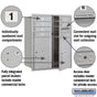 Salsbury 10 Door High Recessed Mounted 4C Horizontal Mailbox with 6 Doors and 2 Parcel Lockers with Private Access - Front Loading
