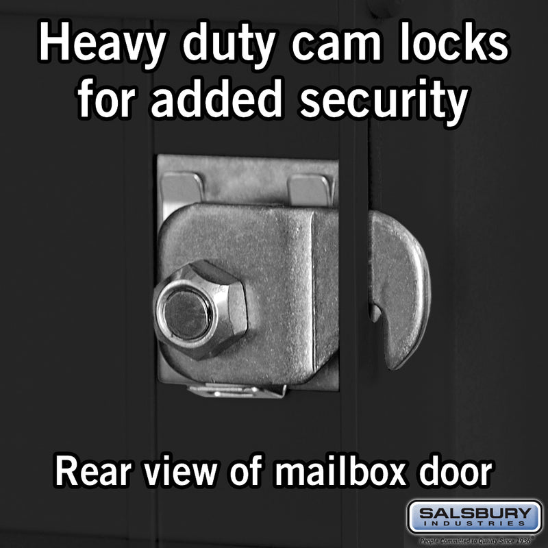 Salsbury 10 Door High Recessed Mounted 4C Horizontal Mailbox with 6 Doors and 2 Parcel Lockers USPS Access - Front Loading