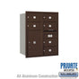 Salsbury 10 Door High Recessed Mounted 4C Horizontal Mailbox with 6 Doors and 2 Parcel Lockers with Private Access - Rear Loading