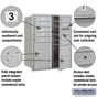 Salsbury 10 Door High Recessed Mounted 4C Horizontal Mailbox with 9 Doors and 2 Parcel Lockers with Private Access - Front Loading