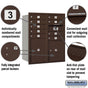 Salsbury 10 Door High Recessed Mounted 4C Horizontal Mailbox with 9 Doors and 2 Parcel Lockers with USPS Access - Rear Loading