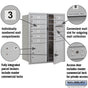 Salsbury 10 Door High Recessed Mounted 4C Horizontal Mailbox with 10 Doors and 2 Parcel Lockers with Private Access - Front Loading