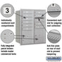 Salsbury 10 Door High Recessed Mounted 4C Horizontal Mailbox with 10 Doors and 2 Parcel Lockers with Private Access - Rear Loading