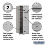 Salsbury 10 Door High Recessed Mounted 4C Horizontal Mailbox with 3 Doors and 1 Parcel Locker with Private Access - Front Loading