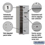 Salsbury 10 Door High Recessed Mounted 4C Horizontal Mailbox with 4 Doors and 1 Parcel Locker with USPS Access - Front Loading