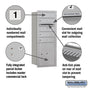 Salsbury 10 Door High Recessed Mounted 4C Horizontal Mailbox with 4 Doors and 1 Parcel Locker with Private Access - Rear Loading