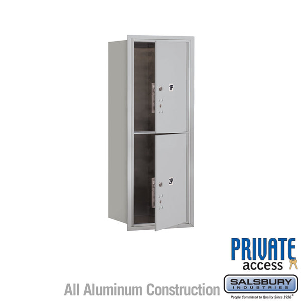 Salsbury 10 Door High Recessed Mounted 4C Horizontal Parcel Locker with 2 Parcel Lockers with Private Access - Front Loading