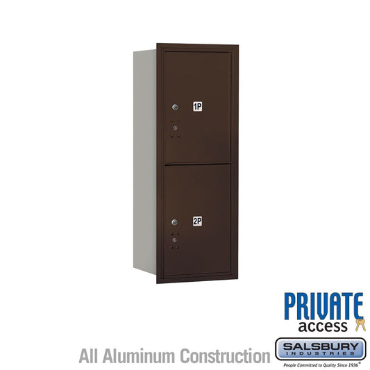 Salsbury 10 Door High Recessed Mounted 4C Horizontal Parcel Locker with 2 Parcel Lockers with Private Access - Rear Loading