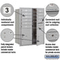 Salsbury 11 Door High Recessed Mounted 4C Horizontal Mailbox with 10 Doors and 2 Parcel Lockers with Private Access - Front Loading
