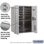 Salsbury 11 Door High Recessed Mounted 4C Horizontal Mailbox with 10 Doors and 2 Parcel Lockers with USPS Access - Front Loading
