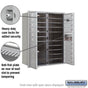 Salsbury 11 Door High Recessed Mounted 4C Horizontal Mailbox with 15 Doors and 1 Parcel Locker with Private Access - Front Loading