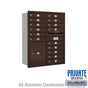 Salsbury 11 Door High Recessed Mounted 4C Horizontal Mailbox with 15 Doors and 1 Parcel Locker with Private Access - Rear Loading