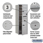 Salsbury 11 Door High Recessed Mounted 4C Horizontal Mailbox with 4 Doors and 1 Parcel Locker with USPS Access - Front Loading