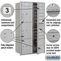 Salsbury Maximum Height Recessed Mounted 4C Horizontal Mailbox with 10 Doors and 4 Parcel Lockers with USPS Access - Front Loading