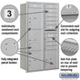 Salsbury Maximum Height Recessed Mounted 4C Horizontal Mailbox with 10 Doors and 4 Parcel Lockers with USPS Access - Rear Loading