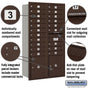 Salsbury Maximum Height Recessed Mounted 4C Horizontal Mailbox with 20 Doors and 2 Parcel Lockers with Private Access - Rear Loading