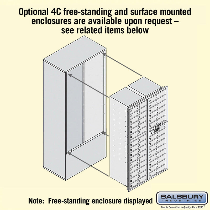 Salsbury Maximum Height Recessed Mounted 4C Horizontal Mailbox with 29 Doors with Private Access - Front Loading