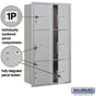 Maximum Height Recessed Mounted 4C Horizontal Parcel Locker with 6 Parcel Lockers with Private Access - Front Loading