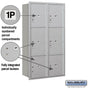 Maximum Height Recessed Mounted 4C Horizontal Parcel Locker with 6 Parcel Lockers with Private Access - Rear Loading