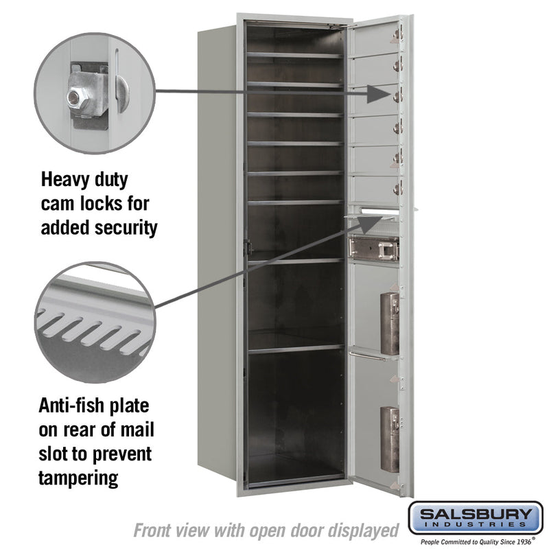 Salsbury Maximum Height Recessed Mounted 4C Horizontal Mailbox with 6 Doors and 2 Parcel Lockers with Private Access - Front Loading