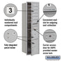 Salsbury Maximum Height Recessed Mounted 4C Horizontal Mailbox with 6 Doors and 2 Parcel Lockers with USPS Access - Front Loading