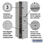 Salsbury Maximum Height Recessed Mounted 4C Horizontal Mailbox with 9 Doors and 1 Parcel Locker with Private Access - Front Loading