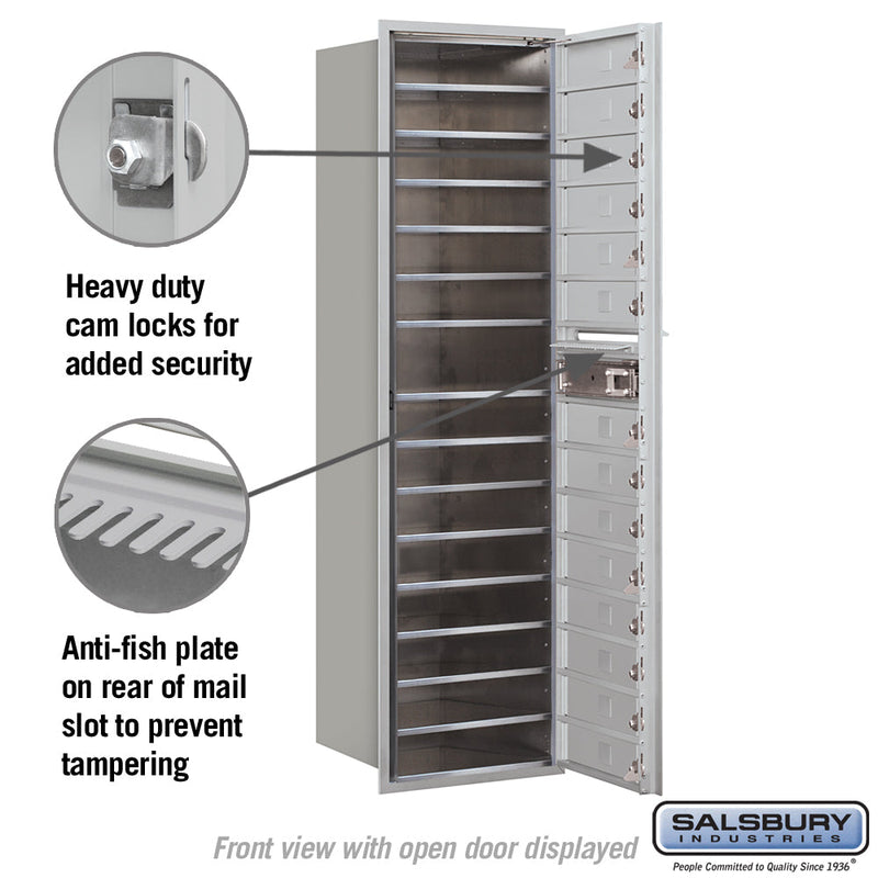 Salsbury Maximum Height Recessed Mounted 4C Horizontal Mailbox with 14 Doors with Private Access - Front Loading