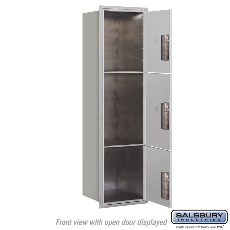 Salsbury Maximum Height Recessed Mounted 4C Horizontal Parcel Locker with 3 Parcel Lockers with USPS Access - Front Loading