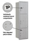 Salsbury Maximum Height Recessed Mounted 4C Horizontal Parcel Locker with 3 Parcel Lockers with USPS Access - Rear Loading