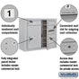 Salsbury 6 Door High Surface Mounted 4C Horizontal Mailbox with 5 Doors and 1 Parcel Locker with Private Access