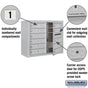 Salsbury 6 Door High Surface Mounted 4C Horizontal Mailbox with 9 Doors with USPS Access