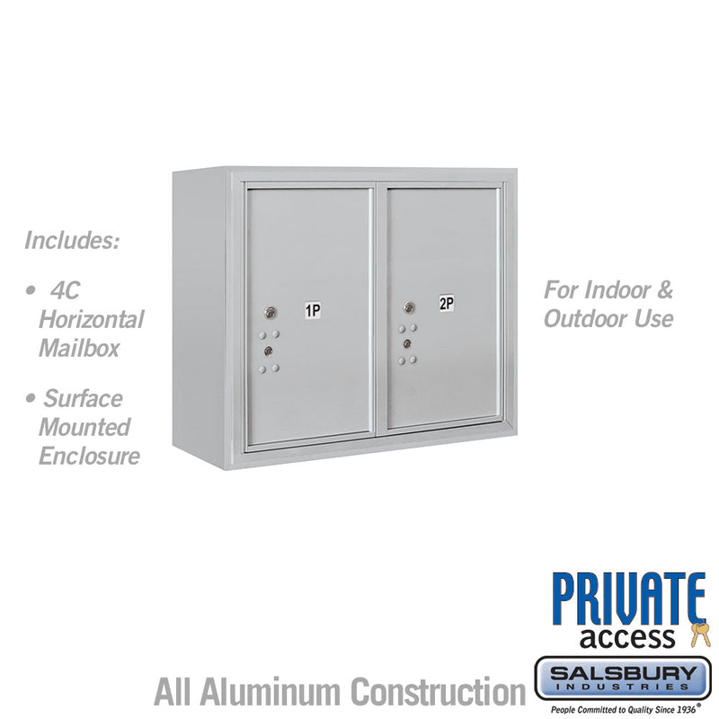 Salsbury 6 Door High Surface Mounted 4C Horizontal Parcel Locker with 2 Parcel Lockers with Private Access