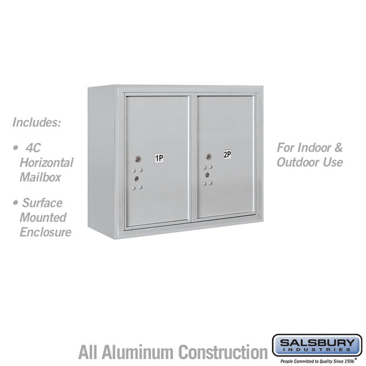 Salsbury 6 Door High Surface Mounted 4C Horizontal Parcel Locker with 2 Parcel Lockers with USPS Access