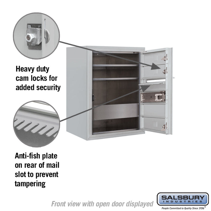 Salsbury 6 Door High Surface Mounted 4C Horizontal Mailbox with 3 Doors with Private Access