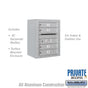 Salsbury 6 Door High Surface Mounted 4C Horizontal Mailbox with 4 Doors with Private Access
