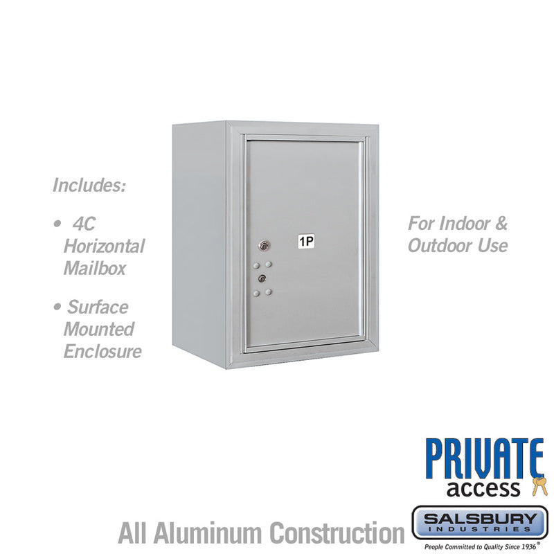 Salsbury 6 Door High Surface Mounted 4C Horizontal Parcel Locker with 1 Parcel Locker with Private Access