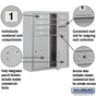 Salsbury 10 Door High Surface Mounted 4C Horizontal Mailbox with 6 Doors and 2 Parcel Lockers with Private Access