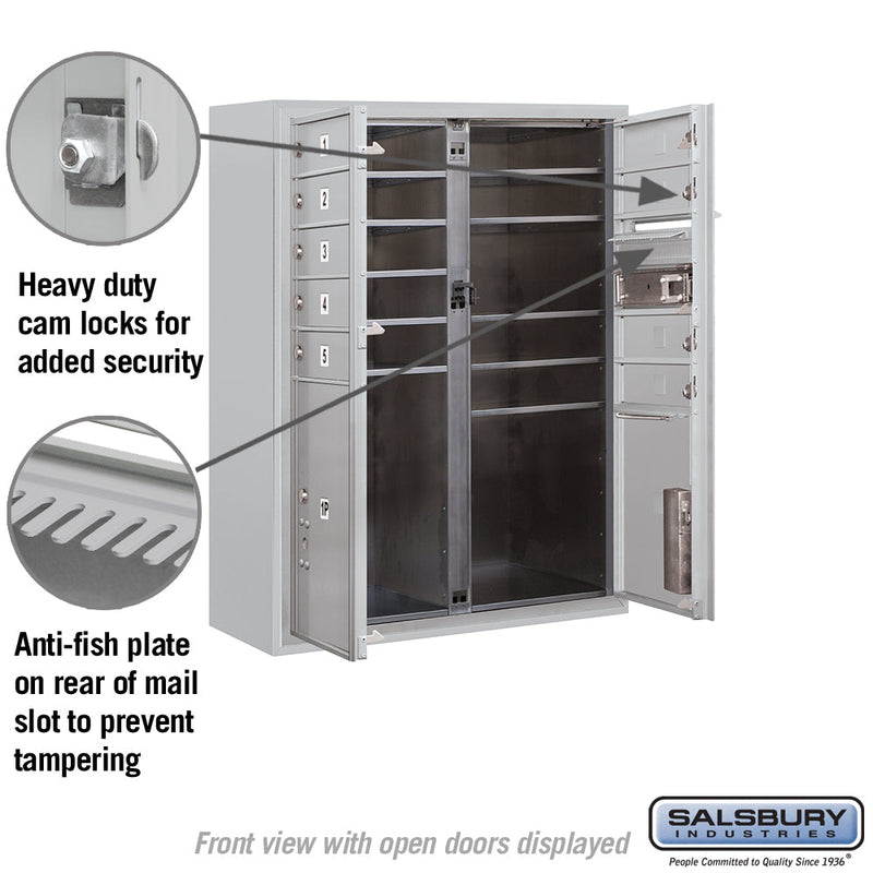 Salsbury 10 Door High Surface Mounted 4C Horizontal Mailbox with 9 Doors and 2 Parcel Lockers with USPS Access